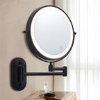 360° Rotating Shower Mirror with Adjustable LED Lighting for Shaving