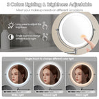 360° Rotating Shower Mirror with Adjustable LED Lighting for Shaving