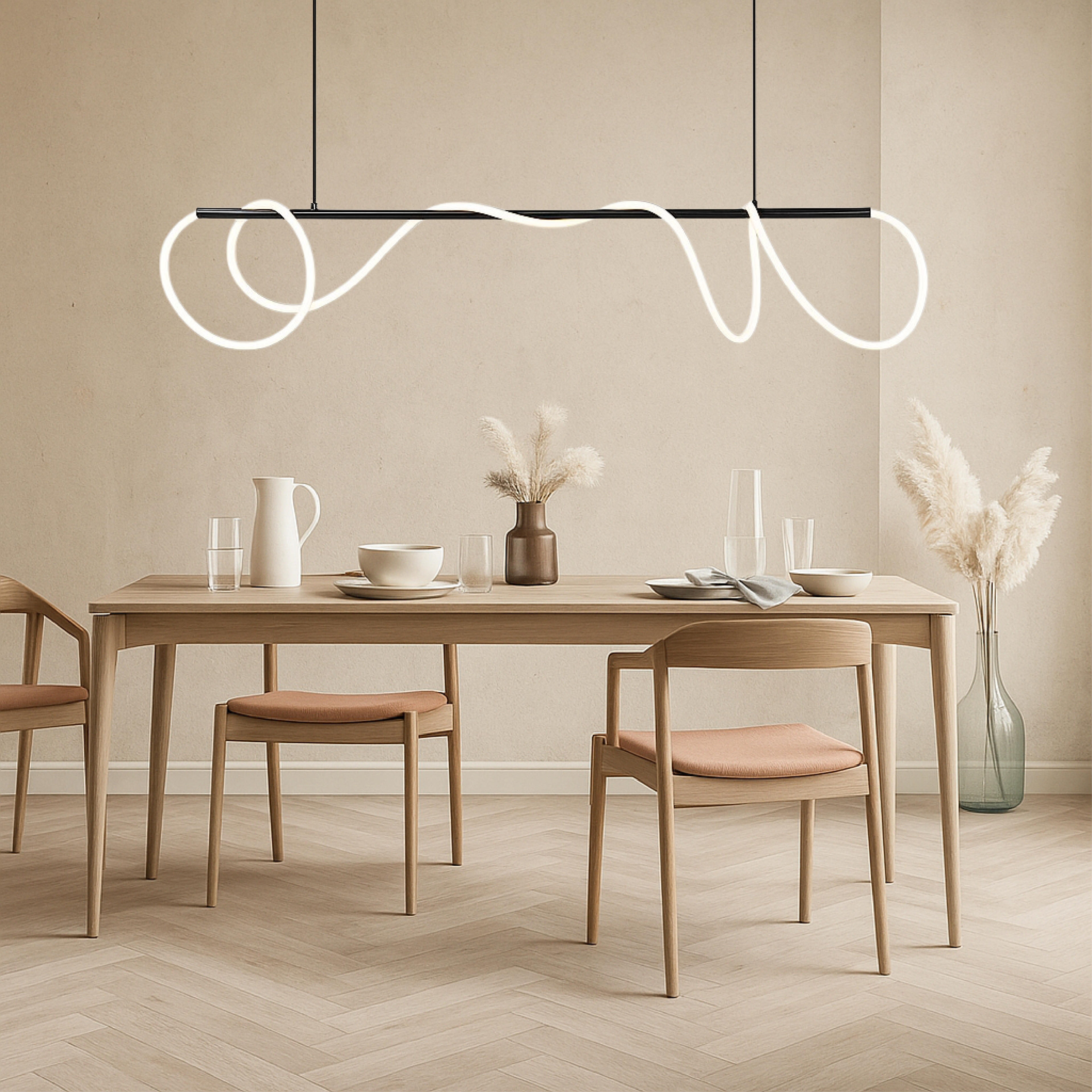 Pendant Light for Kitchen Island with Linear LED Design