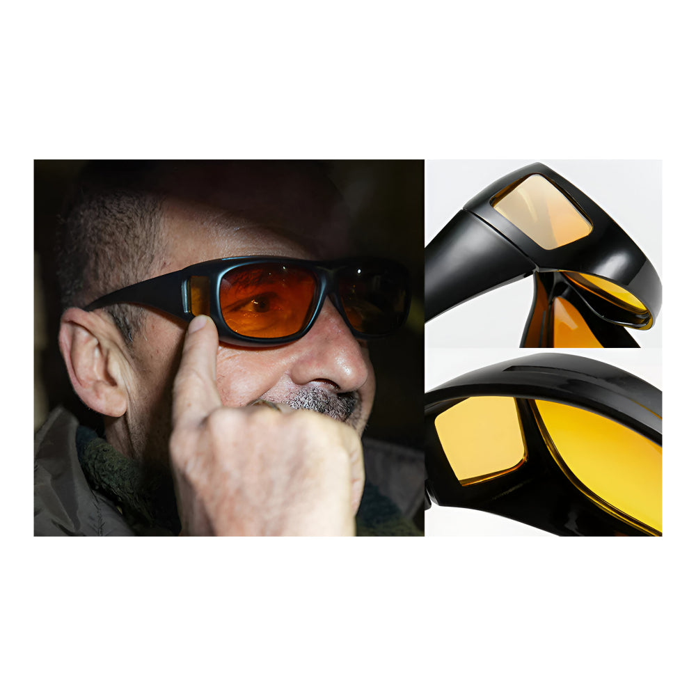 Protective Eyewear with Yellow Lens for Night Driving - Anti-Glare