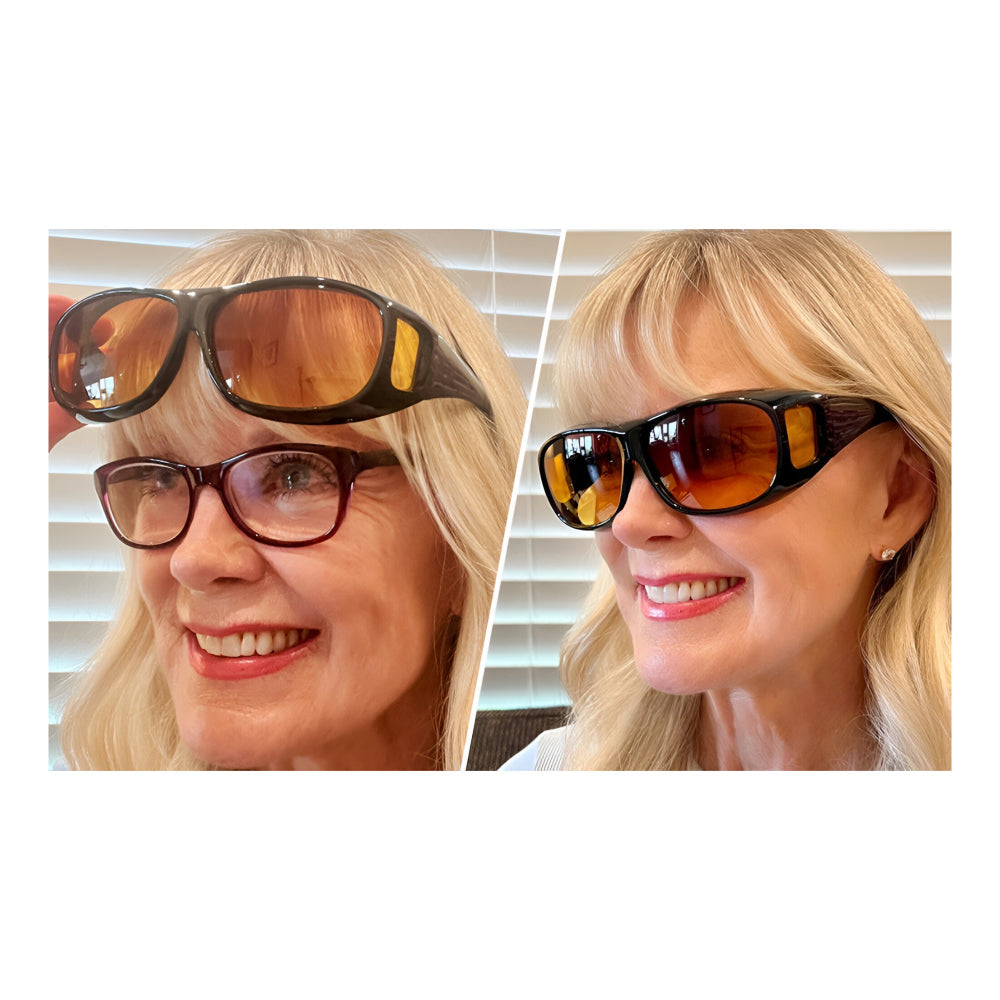 Protective Eyewear with Yellow Lens for Night Driving - Anti-Glare