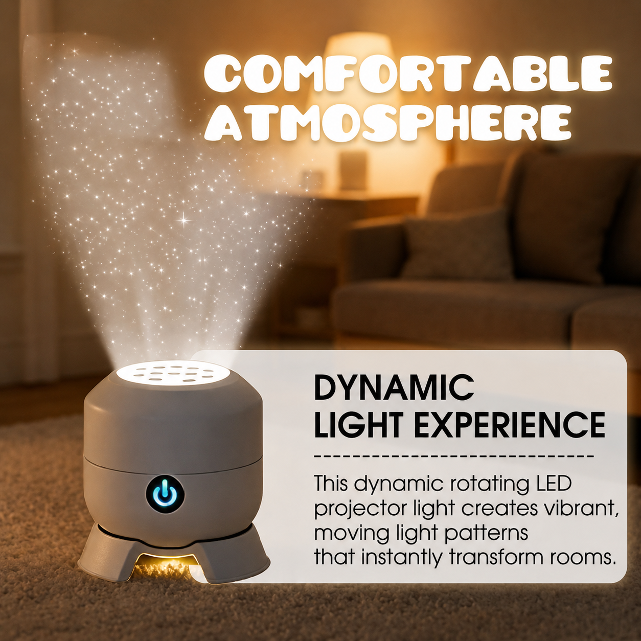 Rotating Ocean Projection Lamp for Nighttime Illumination