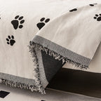 Chenille Fabric Sofa Cover for Cats - Playful Paw Design