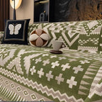 Ethnic Patterned Sofa Cover in Soft Chenille Fabric