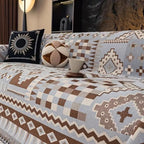 Ethnic Patterned Sofa Cover in Soft Chenille Fabric