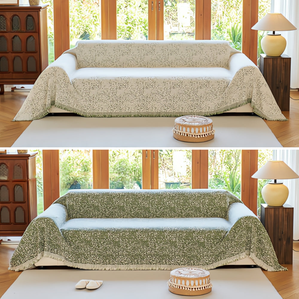 Pet-Friendly Sofa Cover - Reversible Cotton and Microfiber Blend