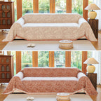 Pet-Friendly Sofa Cover - Reversible Cotton and Microfiber Blend