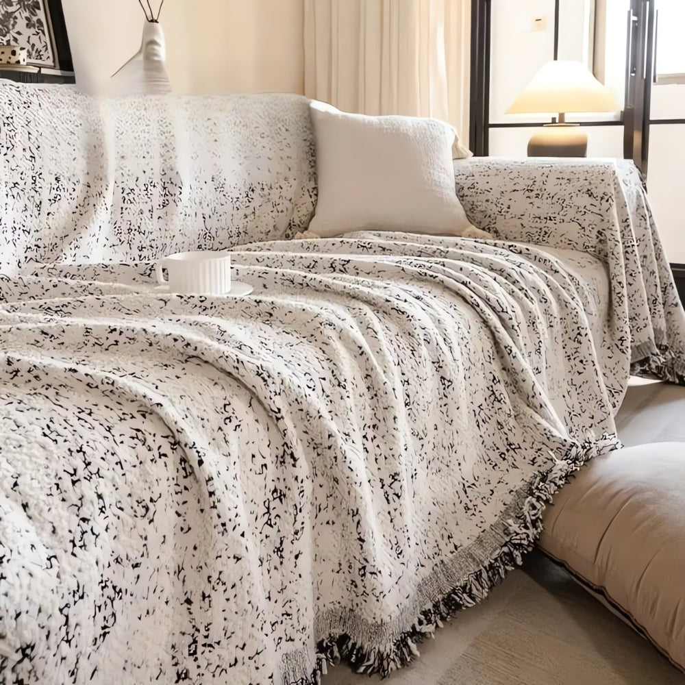 Pet-Friendly Sofa Cover - Reversible Cotton and Microfiber Blend