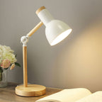 Adjustable Nordic Design Table Lamp - Iron and Wood for Desk or Nightstand