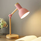 Adjustable Nordic Design Table Lamp - Iron and Wood for Desk or Nightstand