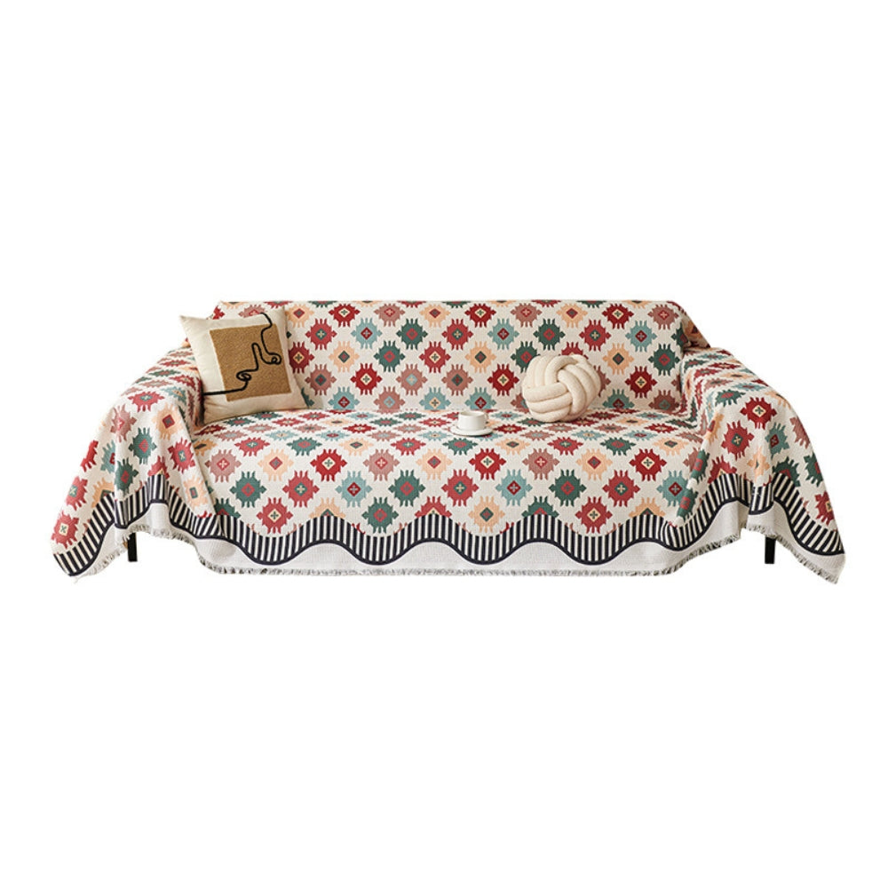Geometric Boho Style Throw Blanket - Sturdy and Stylish Cover