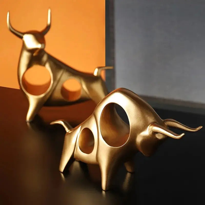 Bold Elegance Resin Bull Figurine