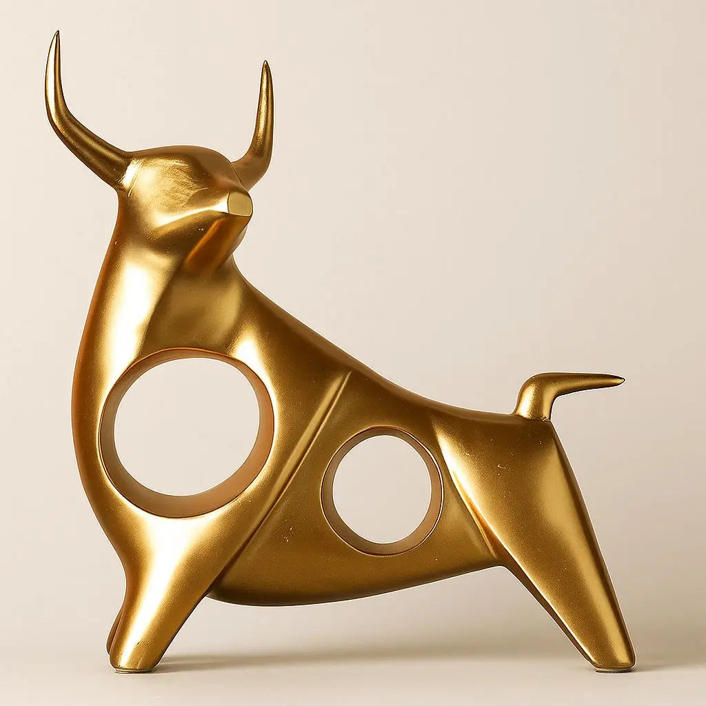 Bold Elegance Resin Bull Figurine