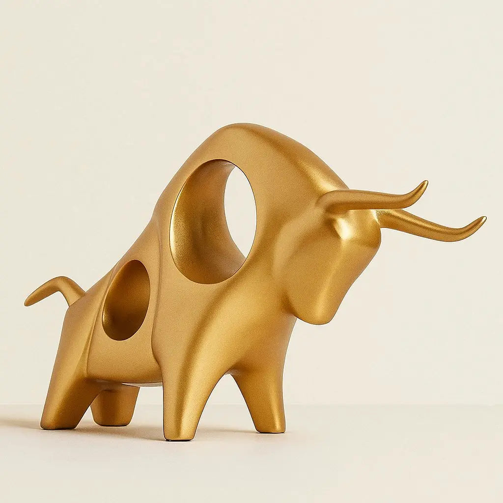 Bold Elegance Resin Bull Figurine