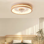 Ceiling Fan with Three Blades and LED Light Ring – Flush Mount Design