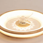Ceiling Fan with Three Blades and LED Light Ring – Flush Mount Design