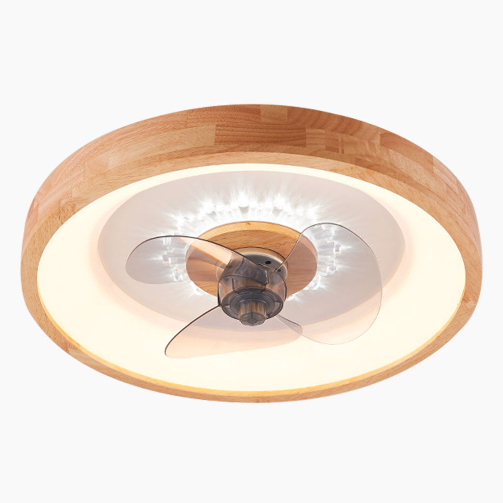 Ceiling Fan with Three Blades and LED Light Ring – Flush Mount Design