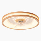 Ceiling Fan with Three Blades and LED Light Ring – Flush Mount Design