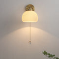 Contemporary Wall Light Fixture with Glass and Brass Accents