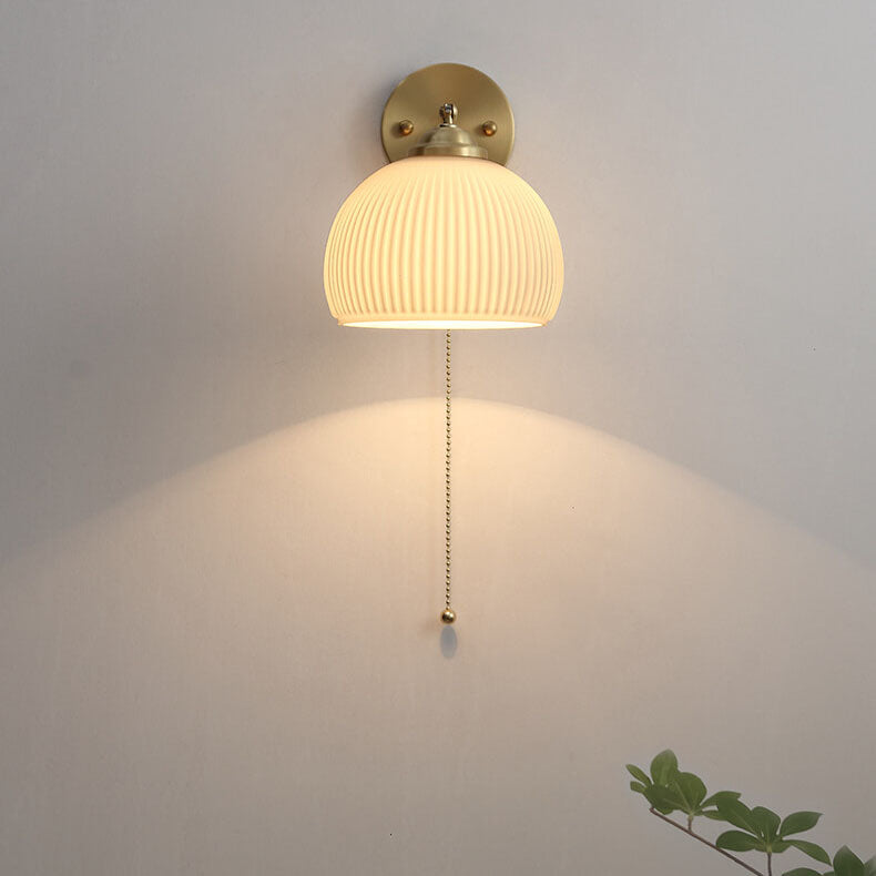 Contemporary Wall Light Fixture with Glass and Brass Accents