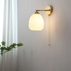 Contemporary Wall Light Fixture with Glass and Brass Accents