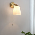Contemporary Wall Light Fixture with Glass and Brass Accents