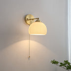 Contemporary Wall Light Fixture with Glass and Brass Accents