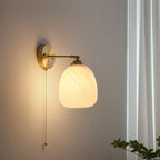Contemporary Wall Light Fixture with Glass and Brass Accents