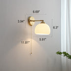 Contemporary Wall Light Fixture with Glass and Brass Accents