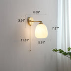 Contemporary Wall Light Fixture with Glass and Brass Accents