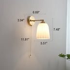 Contemporary Wall Light Fixture with Glass and Brass Accents