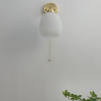Contemporary Wall Light Fixture with Glass and Brass Accents