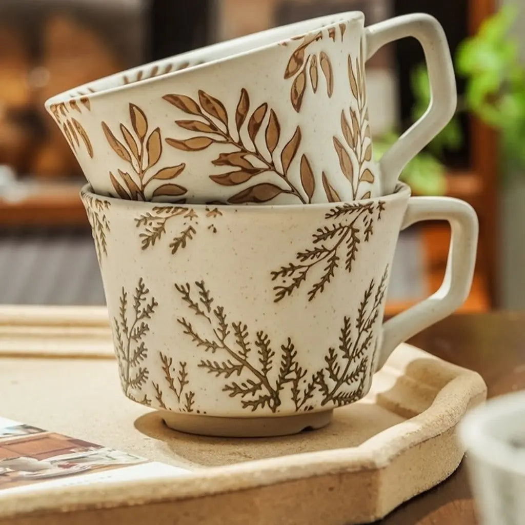 Charming Hand-Painted Nordic Style Ceramic Coffee Cup
