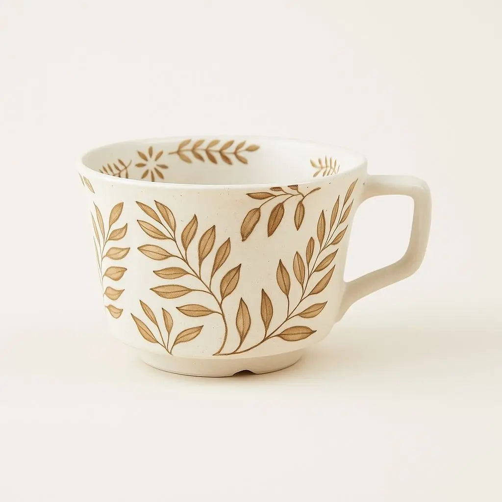 Charming Hand-Painted Nordic Style Ceramic Coffee Cup