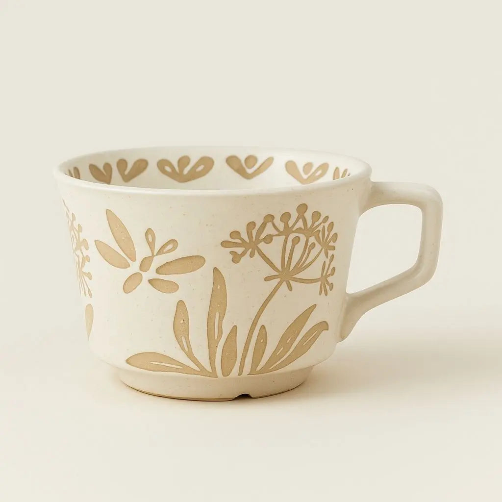Charming Hand-Painted Nordic Style Ceramic Coffee Cup