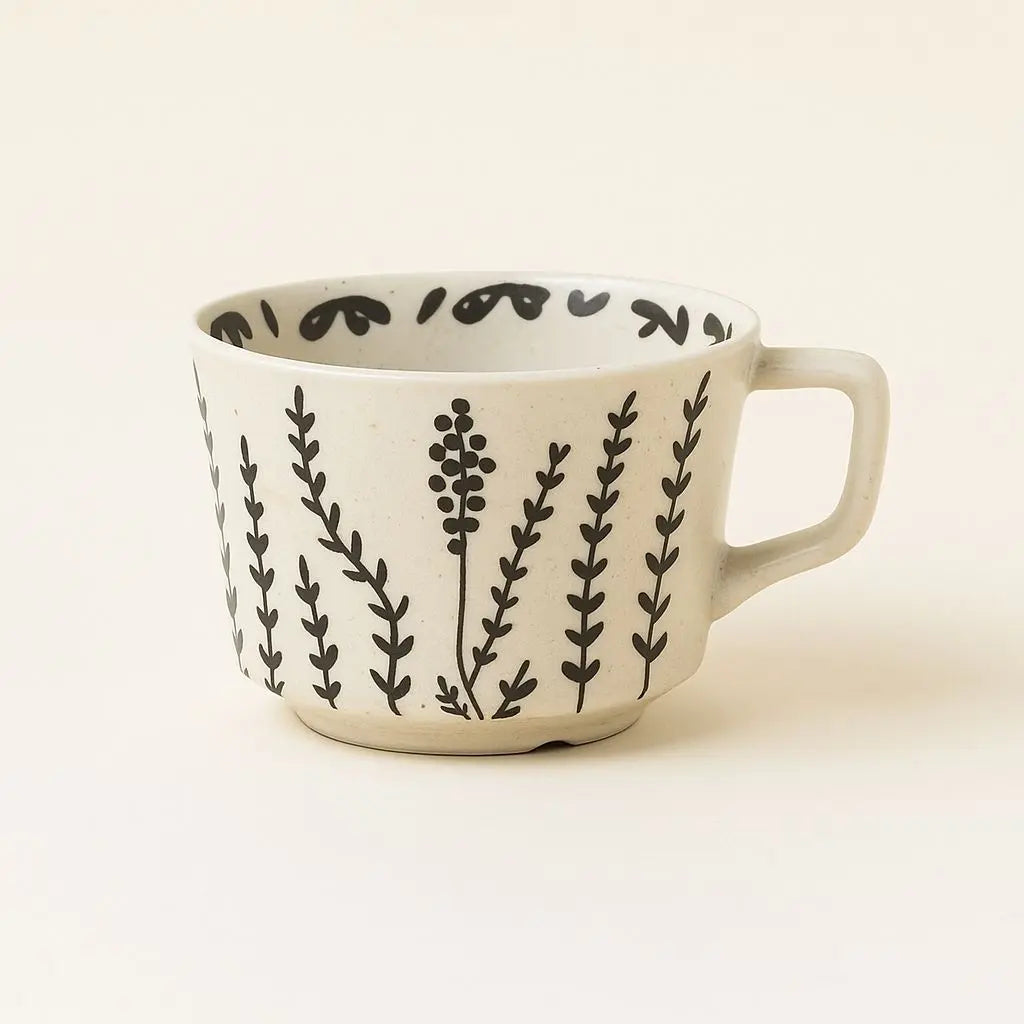 Charming Hand-Painted Nordic Style Ceramic Coffee Cup