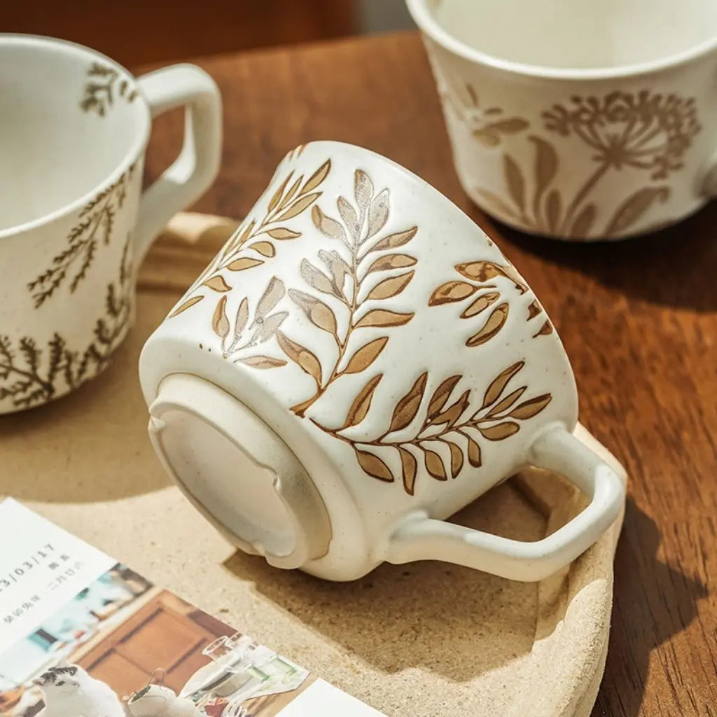 Charming Hand-Painted Nordic Style Ceramic Coffee Cup