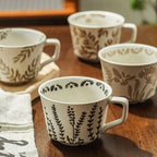 Charming Hand-Painted Nordic Style Ceramic Coffee Cup