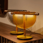 Elegant Amber Glow Table Lamp for Modern Living Spaces