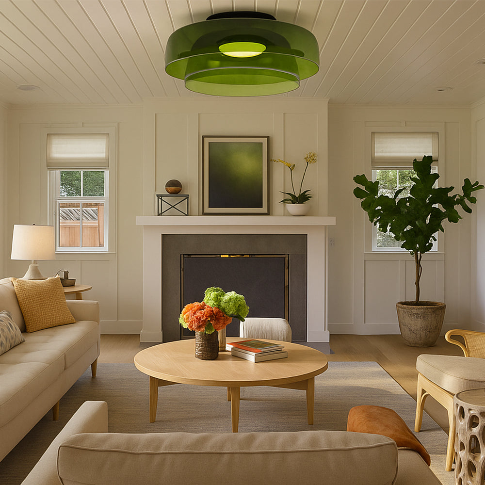 Layered Glass Pendant Light in Nordic Bauhaus Style
