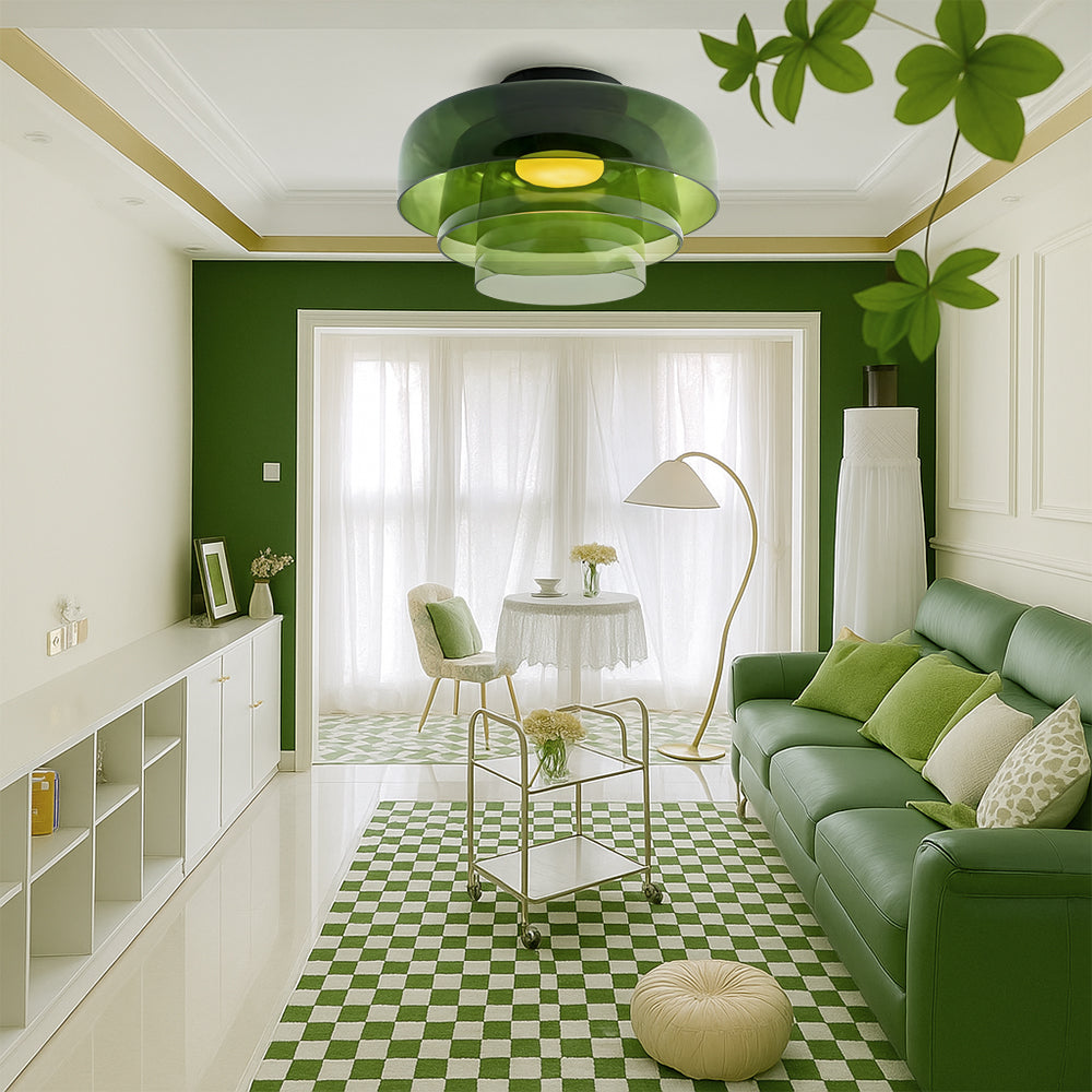 Layered Glass Pendant Light in Nordic Bauhaus Style