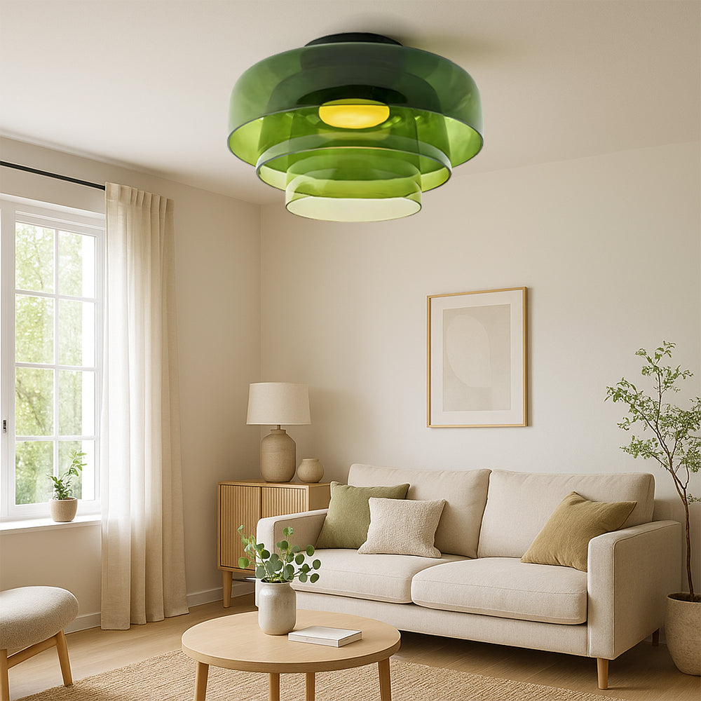 Layered Glass Pendant Light in Nordic Bauhaus Style