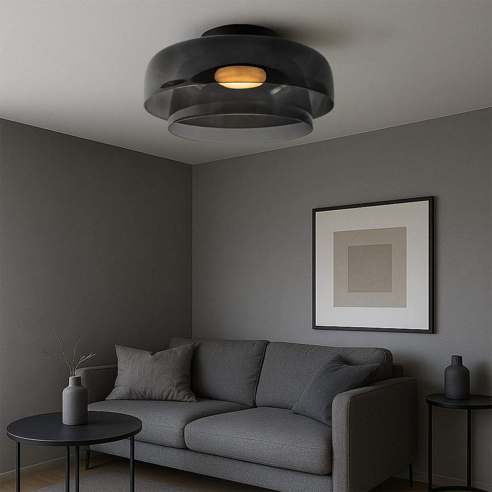 Layered Glass Pendant Light in Nordic Bauhaus Style