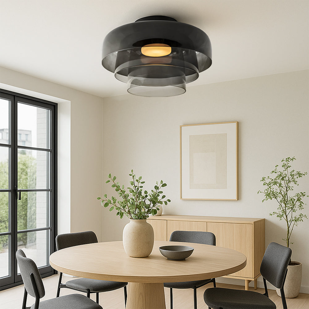 Layered Glass Pendant Light in Nordic Bauhaus Style