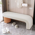 Entryway Seating Bench | Solid Wood Frame | Cat-Scratch Leather