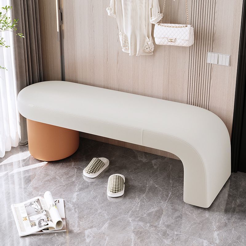 Entryway Seating Bench | Solid Wood Frame | Cat-Scratch Leather
