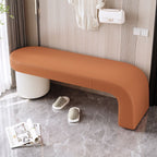Entryway Seating Bench | Solid Wood Frame | Cat-Scratch Leather