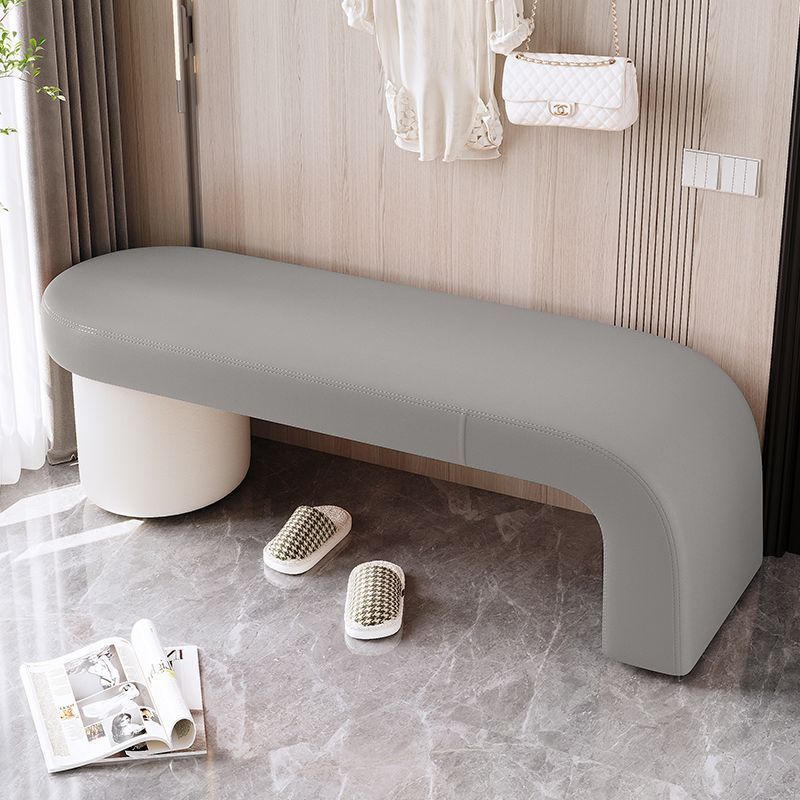 Entryway Seating Bench | Solid Wood Frame | Cat-Scratch Leather
