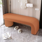 Entryway Seating Bench | Solid Wood Frame | Cat-Scratch Leather