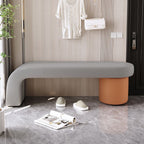 Entryway Seating Bench | Solid Wood Frame | Cat-Scratch Leather